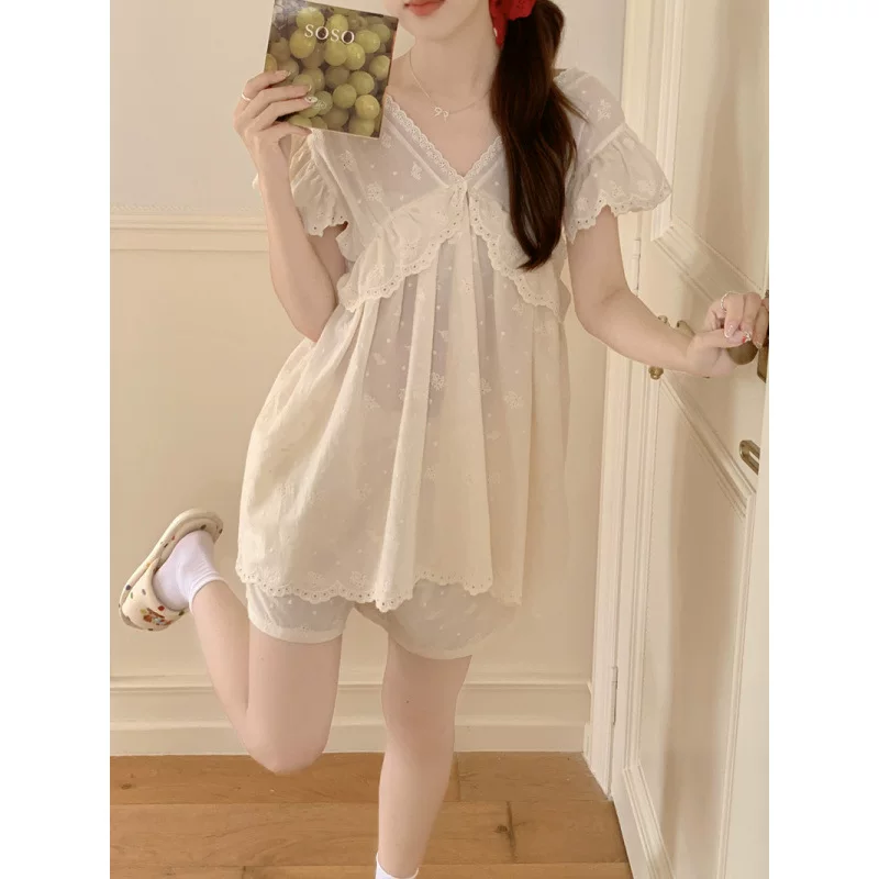 (Cross-border trading), cute lace pijama, set, lace dress