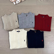 儿童麻花毛衣25年冬季新款中大童男女童半高领拉链绞花羊绒羊毛衫