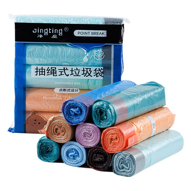 Завод прямой шнурок мешок мусора портативный мешок мусора автоматическое закрытие мешок бытового мусора носить веревку портативный