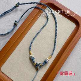 悟空结手工编绳项链半成品女可穿翡翠平安扣吊坠轻奢黄金专用胖福