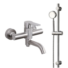 304 stainless steel swing triple shower faucet bathtub bathroom concealed shower hot and cold mixing valve manufacturer wholesale