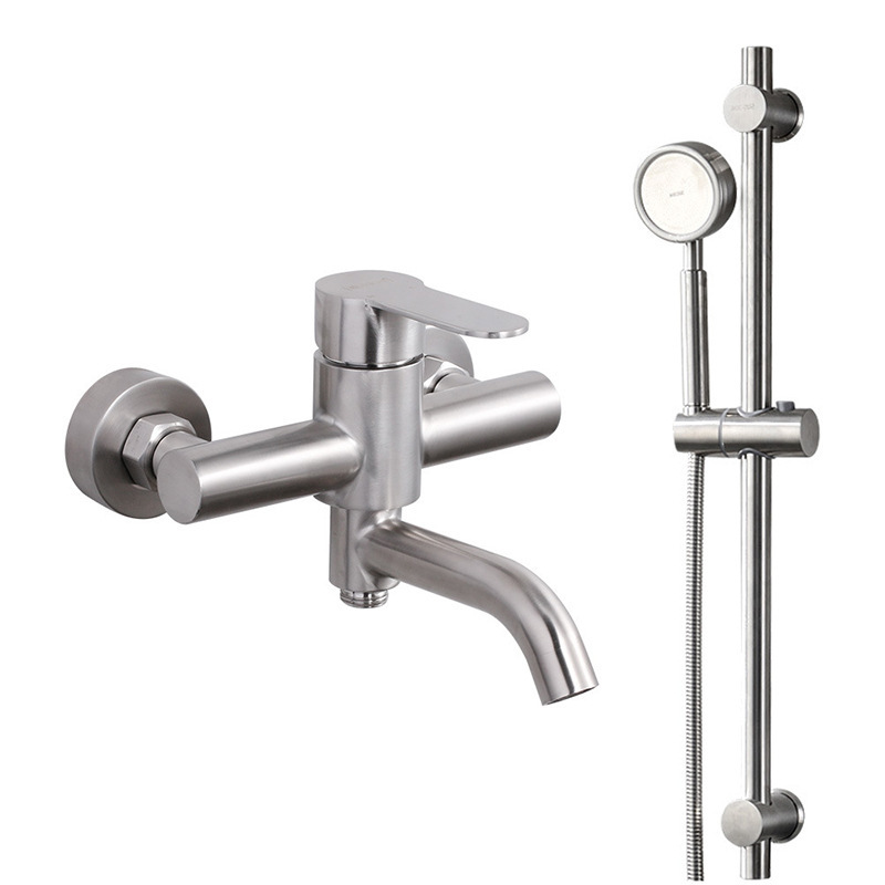 304 stainless steel swing triple shower faucet bathtub bathroom concealed bath hot and cold mixing valve manufacturers wholesale