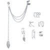 Ear clips, set, metal earrings, European style, suitable for import, no pierced ears, simple and elegant design