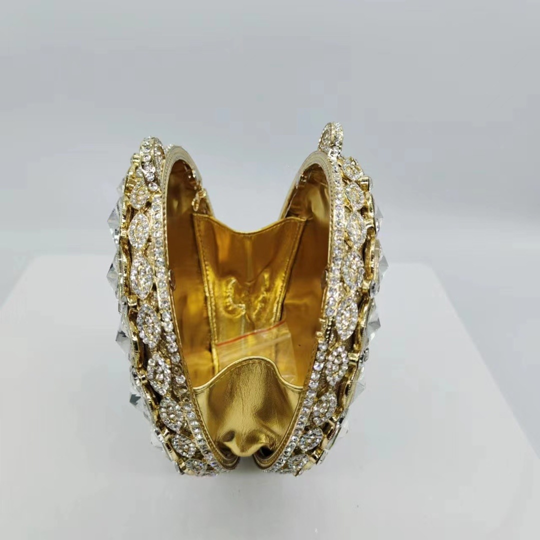 Selección estricta de bolsas de cena con diamantes transfronterizos, bolsas de mano de diamantes redondas, bolsas de banquete europeas y americanas, bolsas de mujer, embrague de piedra.