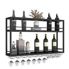 工业壁挂式葡萄酒架用于家庭酒吧餐厅厨房多功能葡萄酒存储展示架