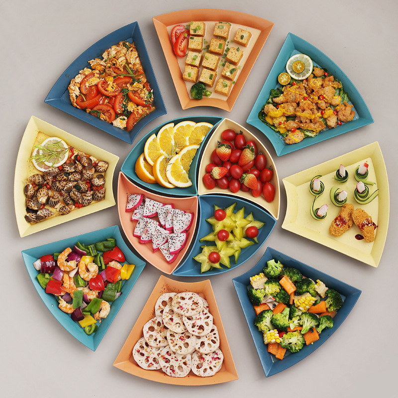 Creative Household Simple Platter Internet Celebrity Plate Set Cute Combination Fruit Plate Snack Dessert Seasoning Plate Tray
