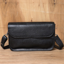 男士斜挎单肩包横款真皮男包时尚休闲潮流头层牛皮植鞣工艺小方包