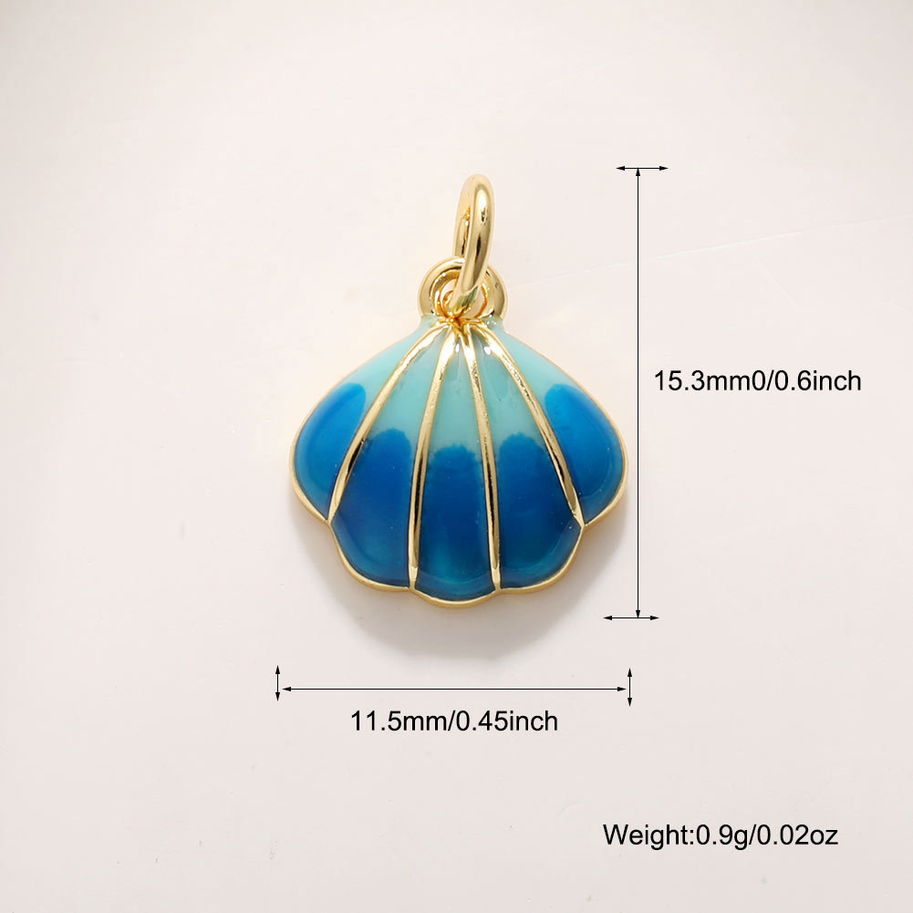 2g Weight Pendant Jewelry Making Type DIY Jewelry Accessories Classification 1 Piece Quantity Copper Material Starfish, Conch, Dolphin, Hippocampus, Fish Pattern All Seasons Season Enamel, Plating Design Cute, Marine Style Style 1 Piece Copper Starfish Conch Dolphin Pendant DIY Jewelry Accessories 11