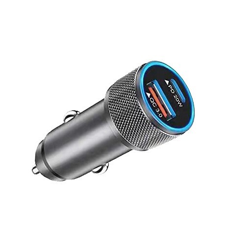 Car Charger Car Charger Dual Fast Charge 38W Metal Material Super Fast Charge Qc3.0 Mobile Phone Car Charger 12-24V