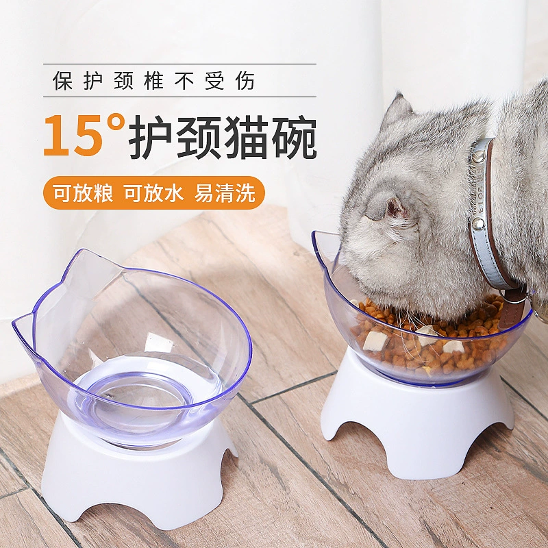 Кошачья чаша Двойная миска Кошачий принадлежности миска для питья кошачий миска для питья миска собака миска пластиковая шея для лица кошки