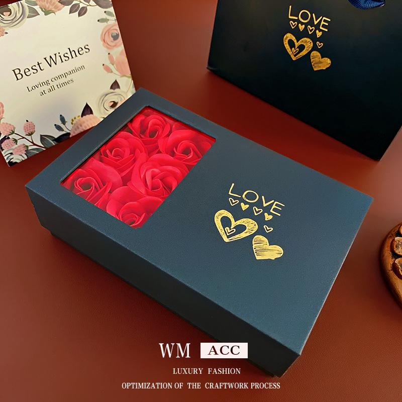 Rosa romántica caja de joyería Corea del Sur simple collar broche caja de almacenamiento de vacaciones moda temperamento caja de embalaje al por mayor