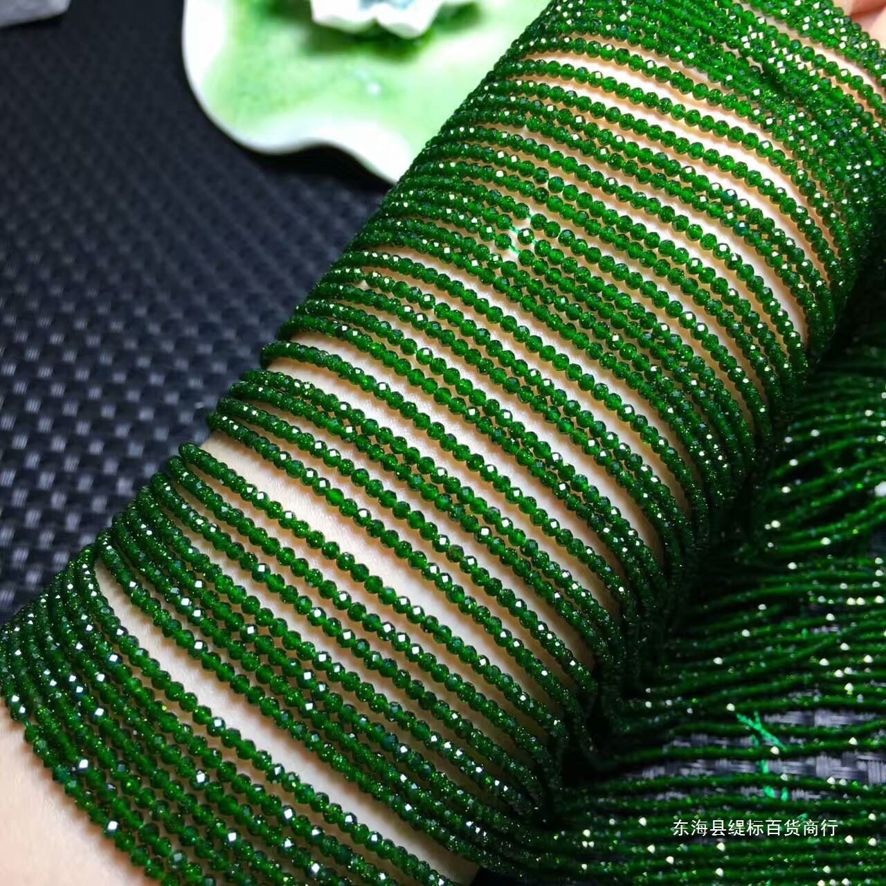 2MM 3MM 绿砂石 蓝砂石 金砂石 足球面切面刻面散珠 半成品 隔珠