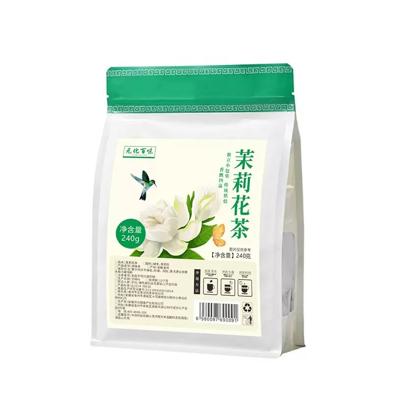Jasmine Flower Tea Mo Li Hua 茉莉花 Cold Brew Tea Bags Sichuan Style Piao Xue Scented Tea 240g in use