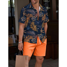 O 83375 Black White Stripe Hawaiian Shirt Set �ڰ�����������
