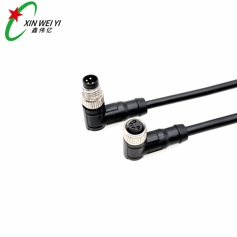 Circular Sensor M8 Waterproof Connector 4-Core Plug 4P a Coding Automotive Sensor Male-Female Connection Cable