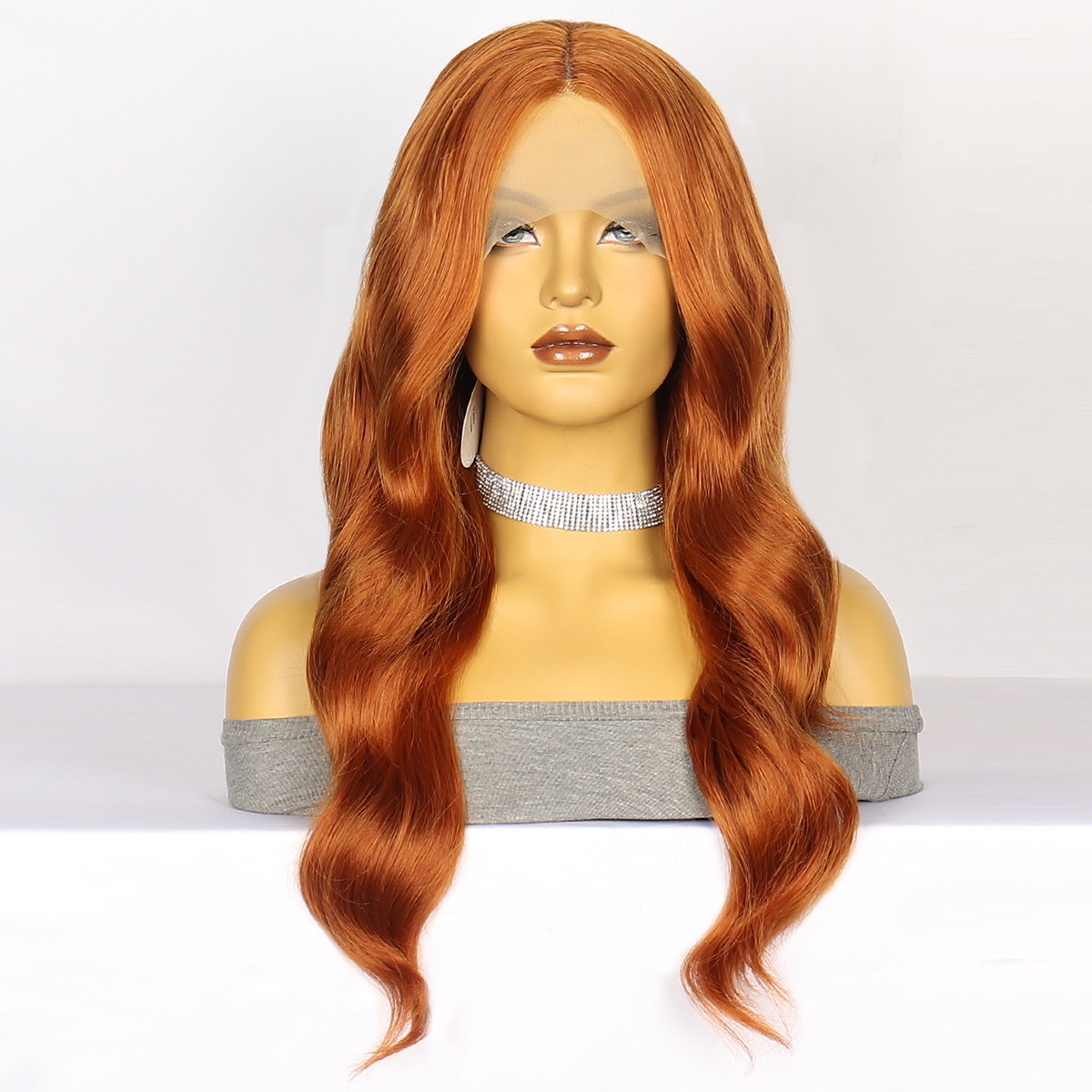 Long Curly Hair Wig Hairstyle Women's Elegant Weekend High Temperature Wire Centre Parting Long Curly Hair Wigs