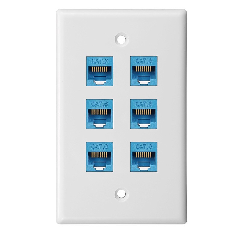 美式6口网络面板，免焊接对插面板