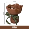 Hand-held flower【light brown】large ribbon