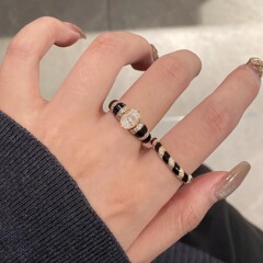 黒白鸟のヴィンチ中古のアンティークリング