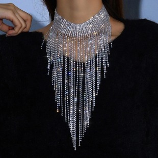 European and American Fashion Short Necklace INS Style Simple All-match Necklace Women's Carnival Exaggerated Multi-tassel Diamond Clavicle Chain