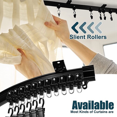 5-meter black curved rail stainless steel track fitting, curved road track rail fitting, curtain fitting
