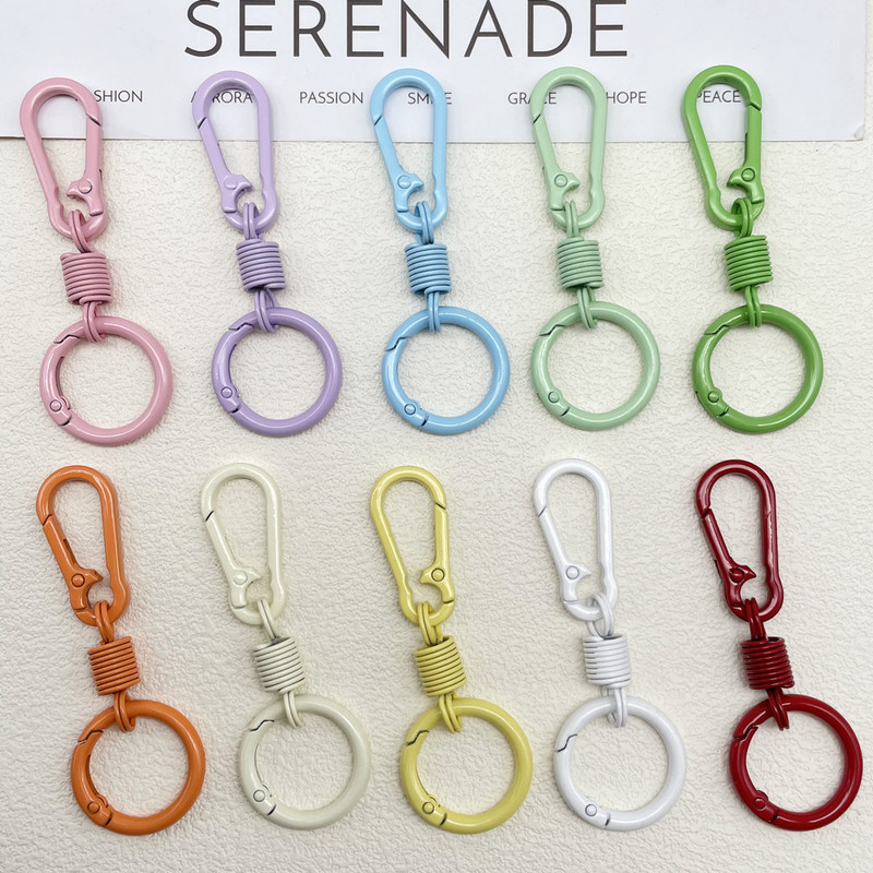 In-Stock Climbing Carabiner Three-Piece Set with Double-Ended Spring, Painted Plush Toy Pendant, Breathing-Style Rebound Ring Keychain In-Stock Climbing Carabiner Three-Piece Set with Double-Ended Spring, Painted Plush Toy Pendant, Breathing-Style Rebound Ring Keychain