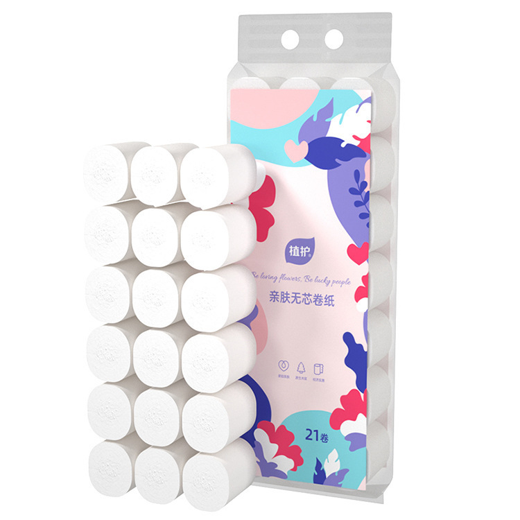 Plant protection toilet paper 5-layer thick large roll coreless roll paper household company paper towel toilet paper 21 roll wholesale