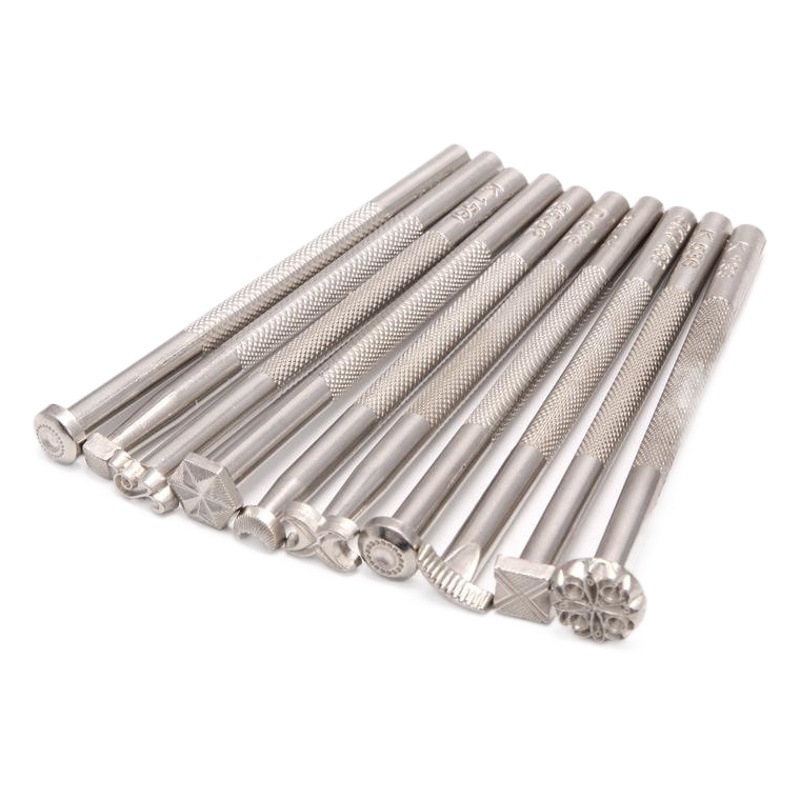 20 piezas de cuero curtido vegetal talla herramientas de impresión