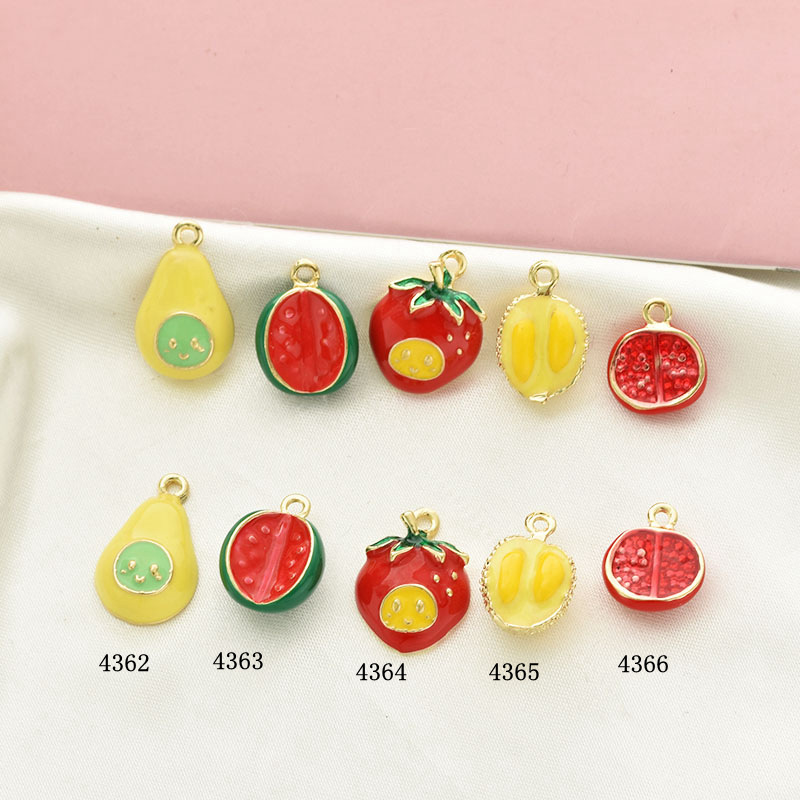 10 Pièces/paquet Style Simple Fruit Alliage Émail Pendentif Bijoux Accessoires display picture 2