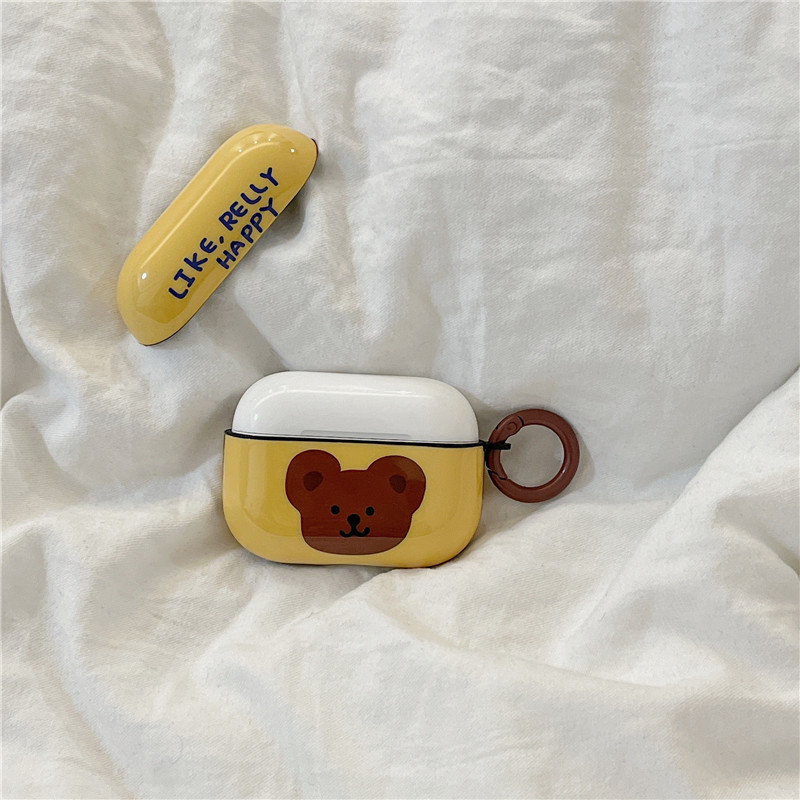 Adorable Pochette De Protection Airpods Pro Avec Un Ours Jaune display picture 6