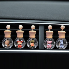 Cartoon car perfume glass empty bottle air vent perfume bottle clip car interior decoration essential oil car air freshener clip