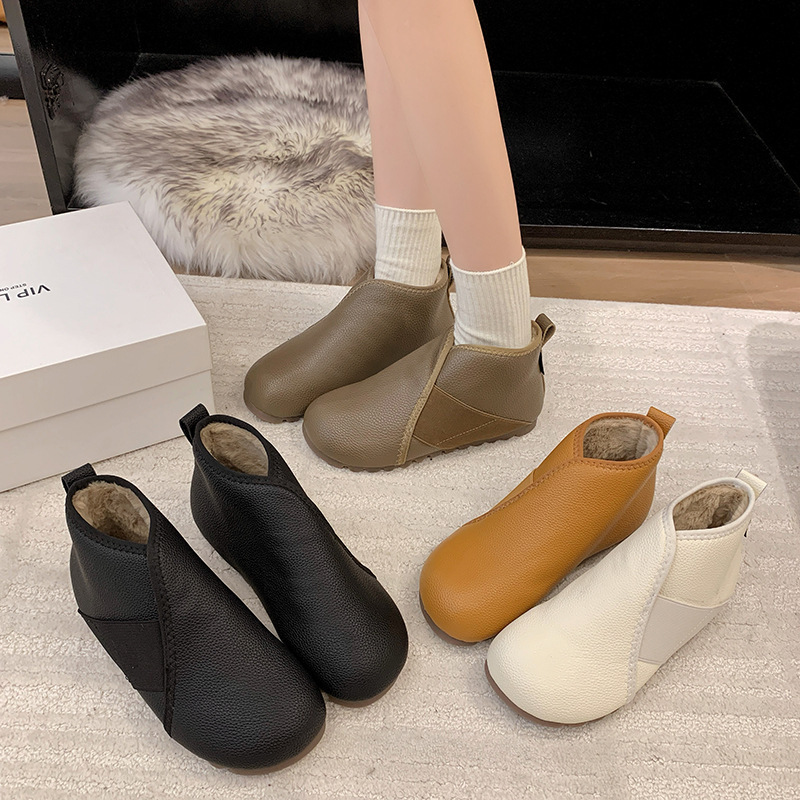 棉鞋女2025秋冬季加绒加厚高帮女鞋一脚蹬老人鞋中老年妈妈保暖鞋