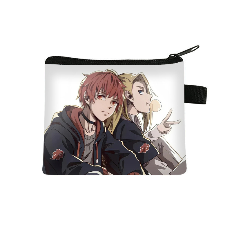 Nuevo Naruto niños monedero estudiante tendencia auricular moda bolsa de almacenamiento tendencia cremallera titular de la tarjeta al por mayor