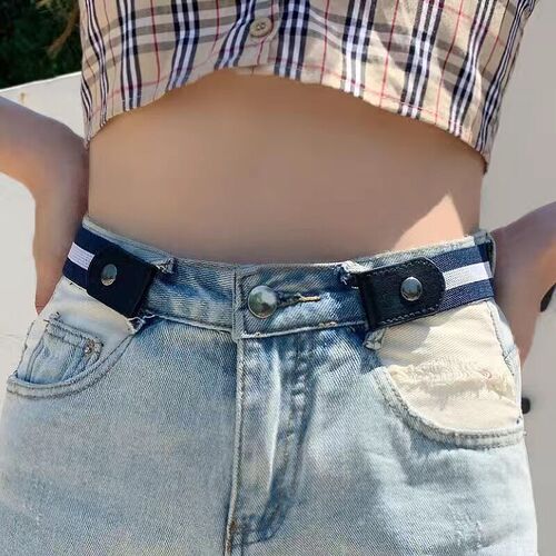 Invisible belt, seamless, lazy pants belt, versatile elastic elastic jeans belt, women's decoration, ins style, men's hole-free