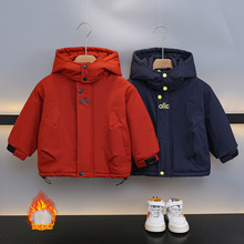 男童外套秋冬款2025新款儿童冬季加绒加厚派克服男孩冬装上衣童装