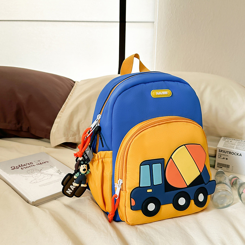 Bolsas escolares de gran capacidad para estudiantes de primaria, dibujos animados, excavadoras lindas, mochilas para niños y niñas, nueva ola de mochilas para niños transfronterizos