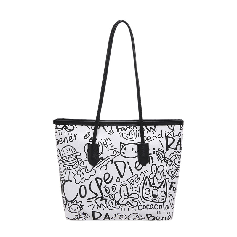 Bolso de moda coreano con estampado de moda Bolso de hombro de gran capacidad casual de personalidad femenina Bolso de viaje para estudiantes