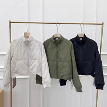 2024秋冬高端新品拉链棉服短款运动健身瑜伽立领修身保暖上衣外套