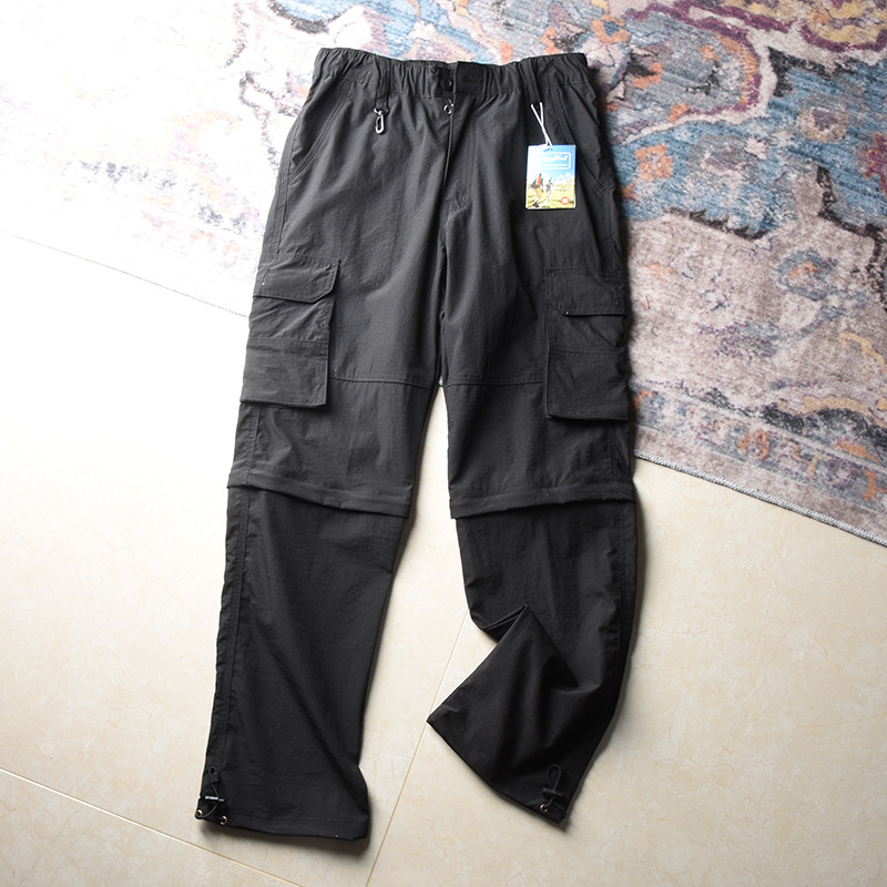 Pantalones de verano delgados desmontables de dos secciones Pantalones de secado rápido de hombre Pantalones de trabajo de hombre Pantalones rectos sueltos Pantalones de hombre