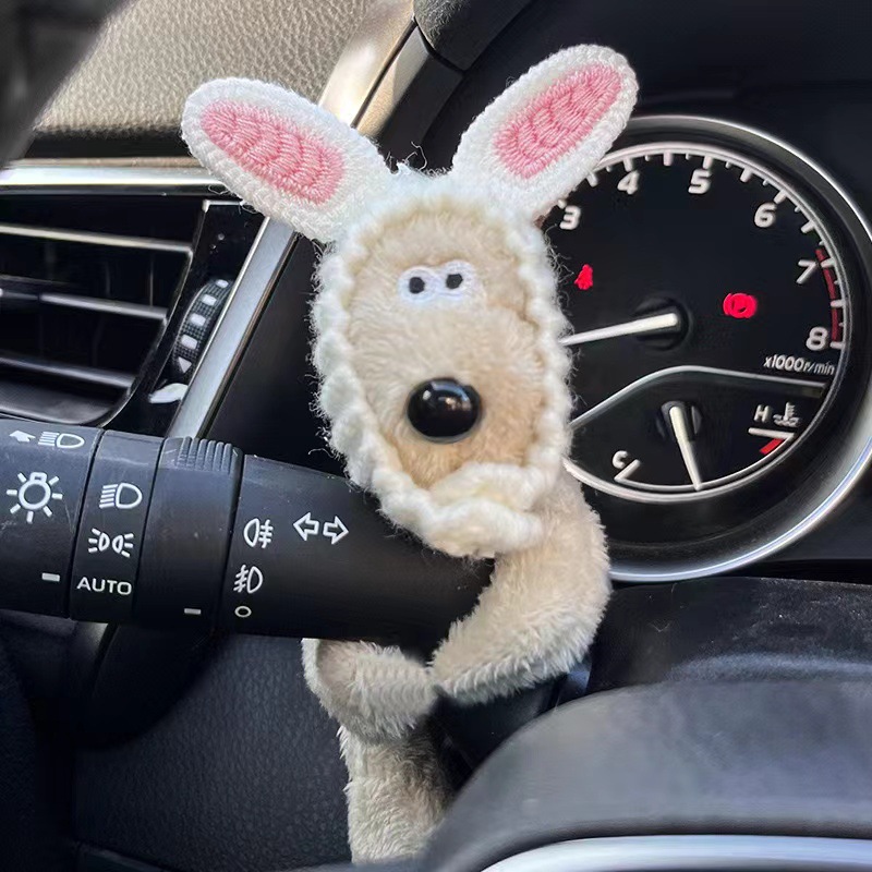 Car Rearview Mirror Decoration Plush Toy Trendy Windshield Wiper Cute Pilot Dog Car Ornament