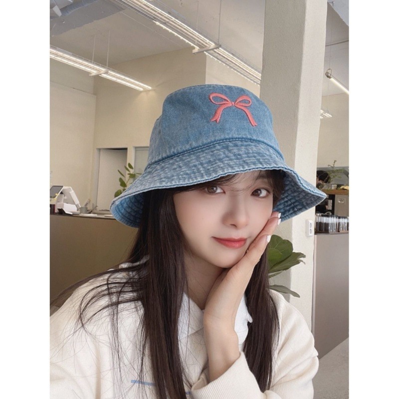 Sombrero de pescador bordado para mujeres viajar sombrero de vaquero de protección solar nuevo estilo coreano Dongdaemun arco dulce