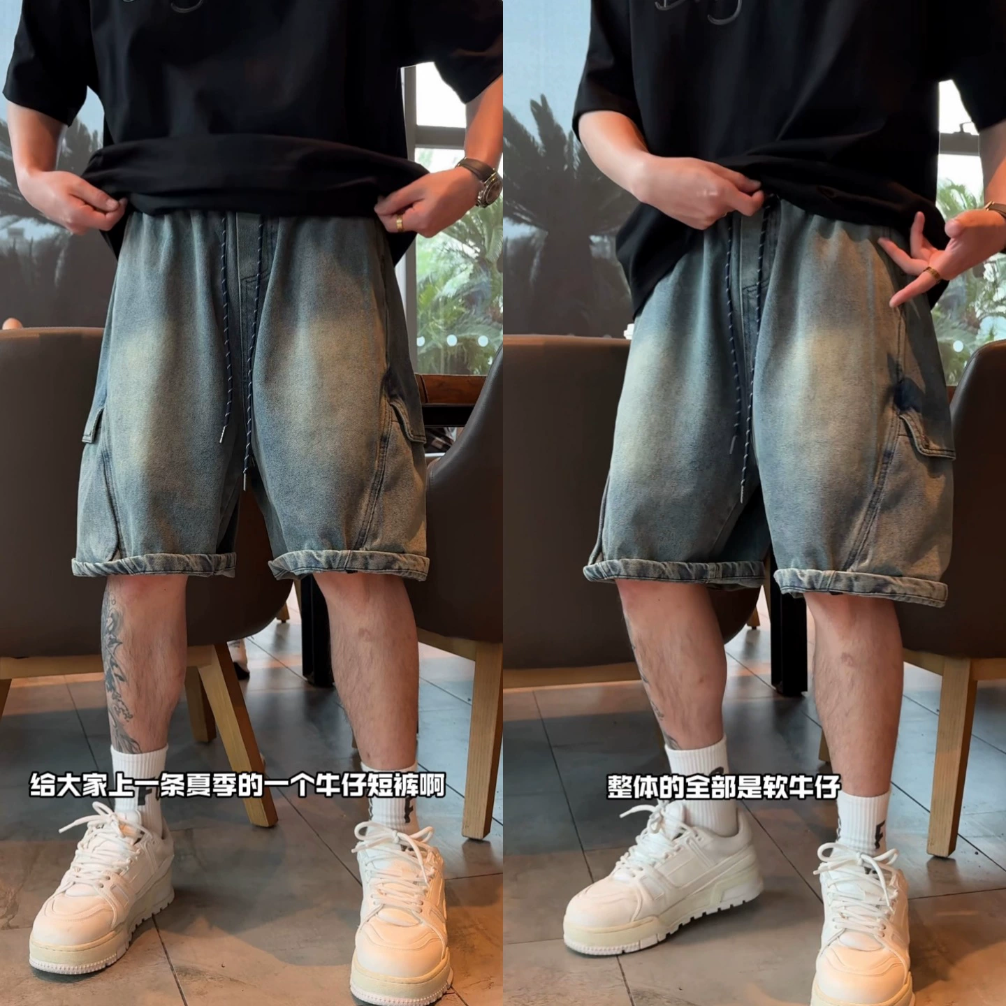 Новые летние мужские джинсовые шорты в американском стиле ретро, ​​винтажные прямые шорты-карго с большими карманами, модные