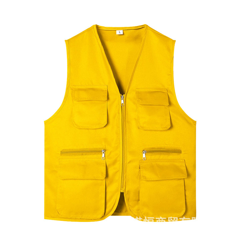 Chaleco para niños logotipo personalizado ropa de trabajo de varios bolsillos impresión pequeño reportero voluntario estudio chaleco de campamento de verano