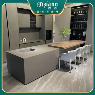 Tixiang Island dining table integrated modern minimalist open kitchen Villa large apartment multi-functional cooking table bar counter