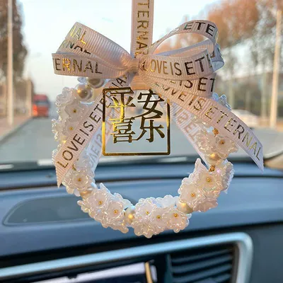 Car hanging, Mirror Hanging Decoration for Women - whitesingle-ornament-without-matching