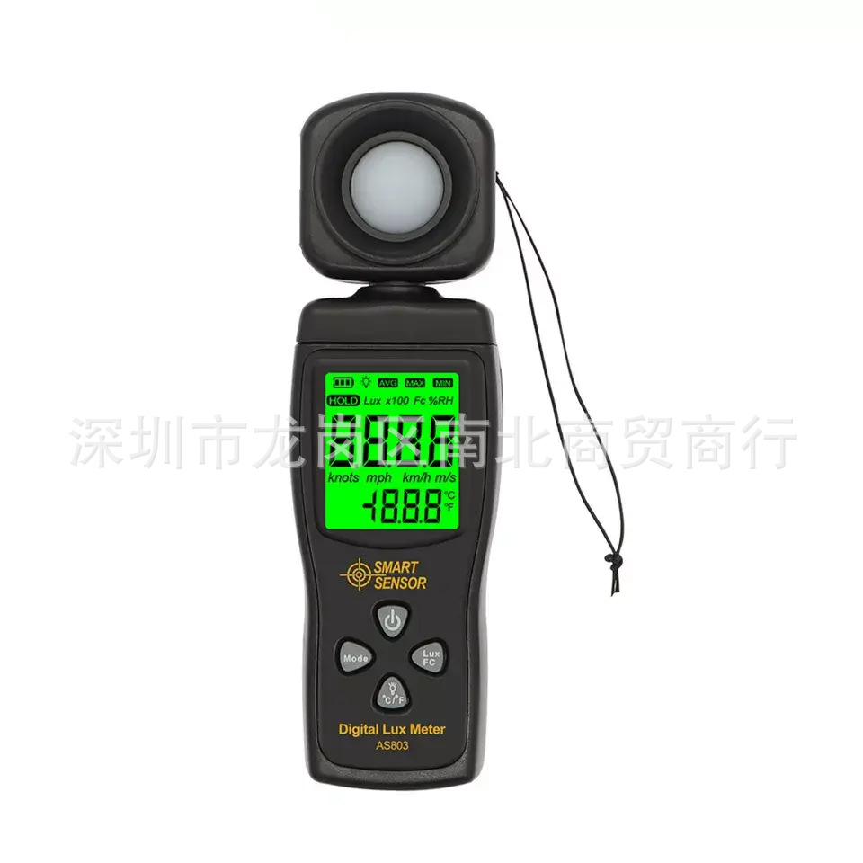 希玛数字照度计AS803光照计测光仪高精度测试仪亮度计光度计英文