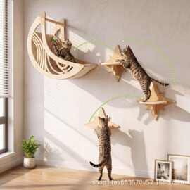 猫爬架墙上壁挂式免打孔挂壁猫跳墙面粘贴猫架子猫窝挂墙壁挂式