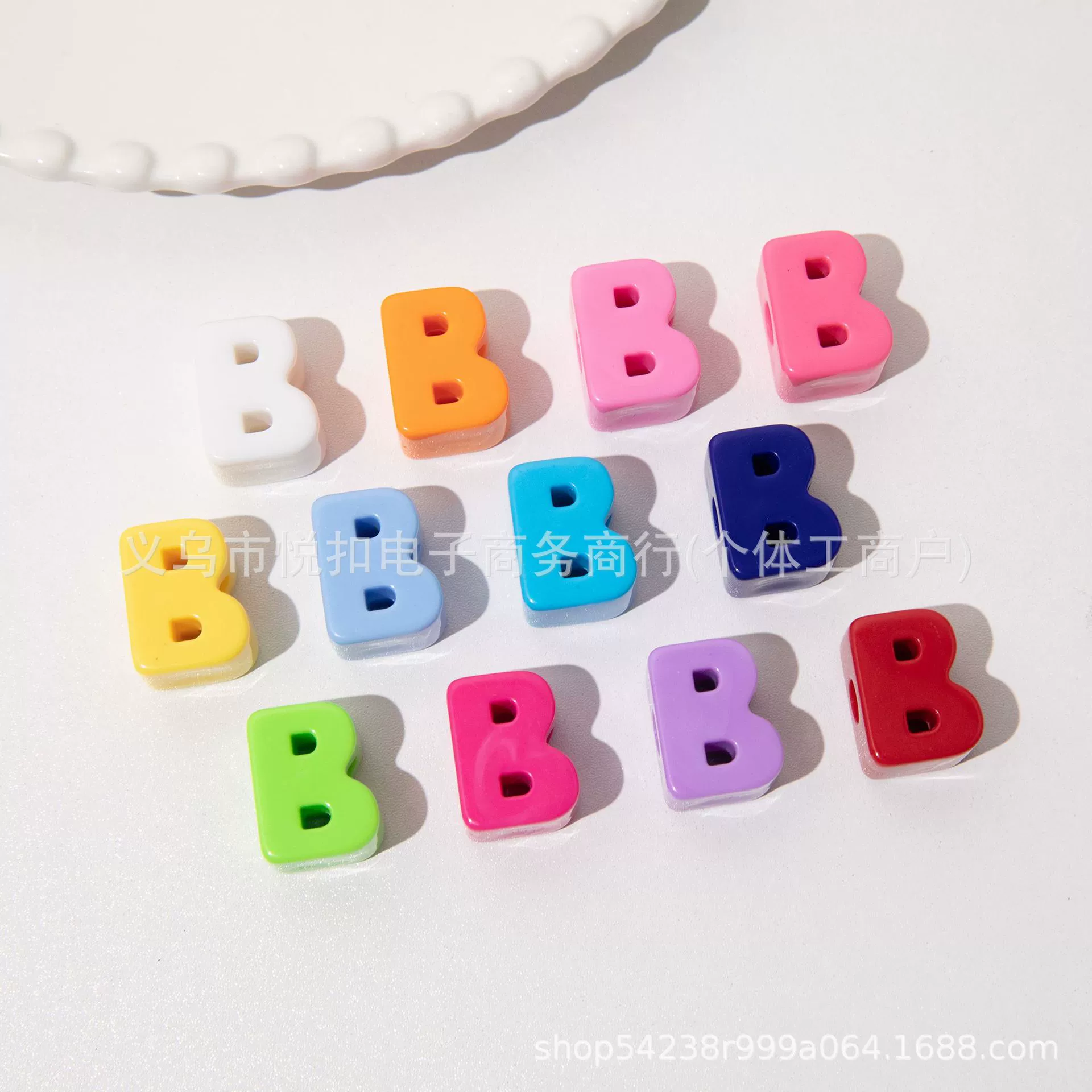 Аcrylic beaded bracelet with letters handmade, beads, pendant, 6mm, English letters, DIY