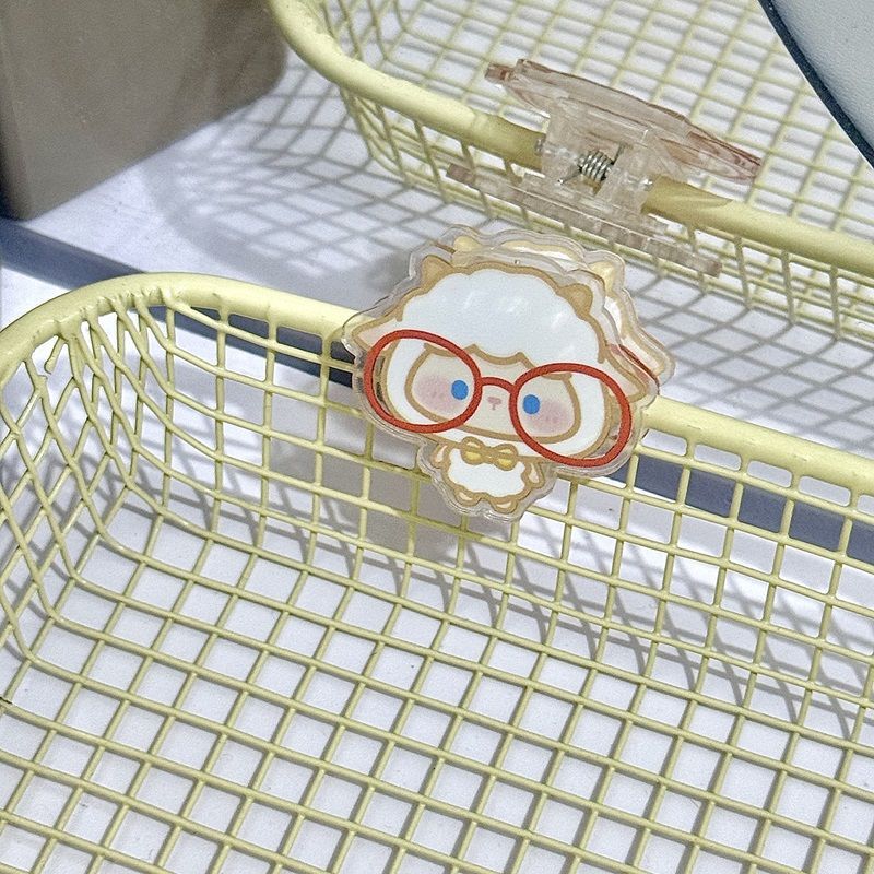 メガネ小動物ノートホルダー漫画インスタイル高価値両面クリップアクリルPPクリップ収納クリップテスト用紙クリップ|undefined