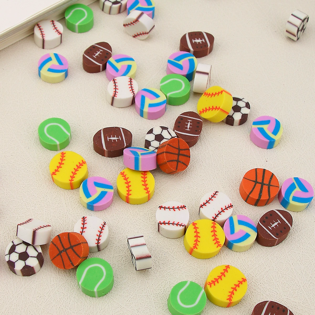 Мультфильм творческий ластик спортивный мяч форма небольшой размер сэндвич ломтик Чистые дети